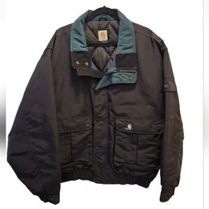 Vintage Carhartt Nylon Quilted Lined Zip Coat Jacket Men Size 2X 3X